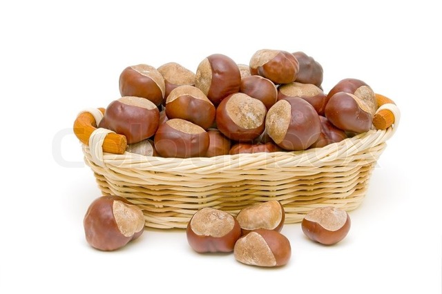 mature close up mature close white preview background basket wicker chestnuts