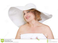 lady mature mature lady makes wellness vacation woman isolated white smiling hat royalty free stock