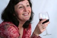 mature brunette hallgerd beautiful mature brunette glass wine photo